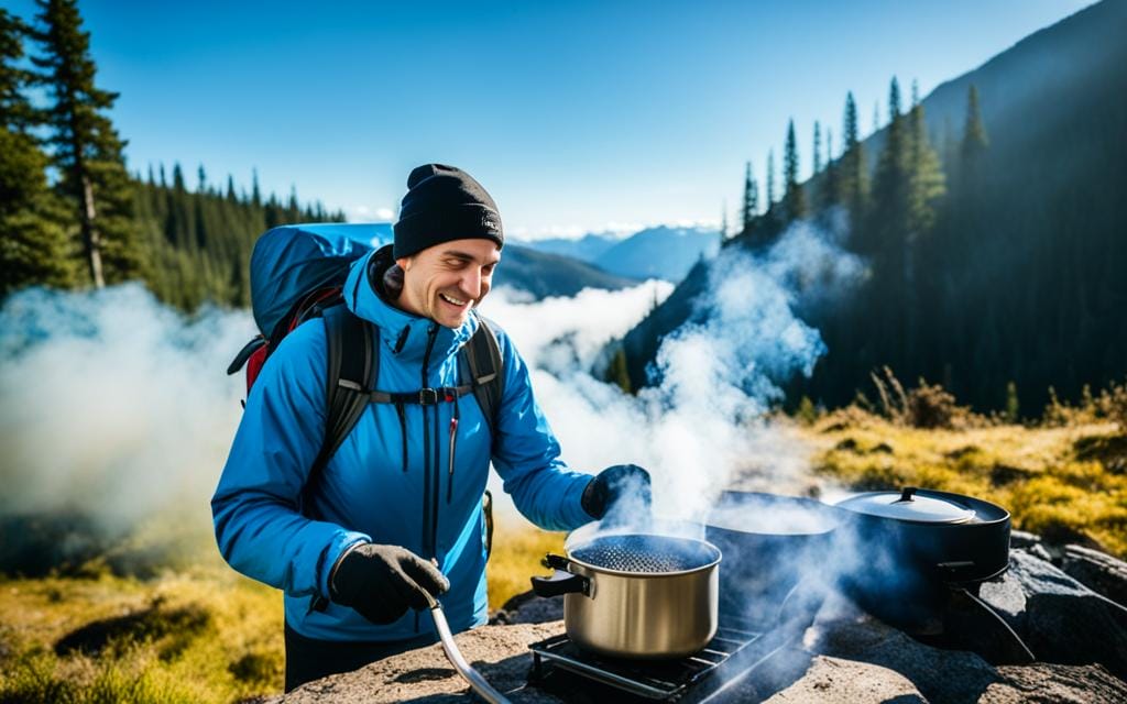 Campingkocher beim Einsatz im Freien