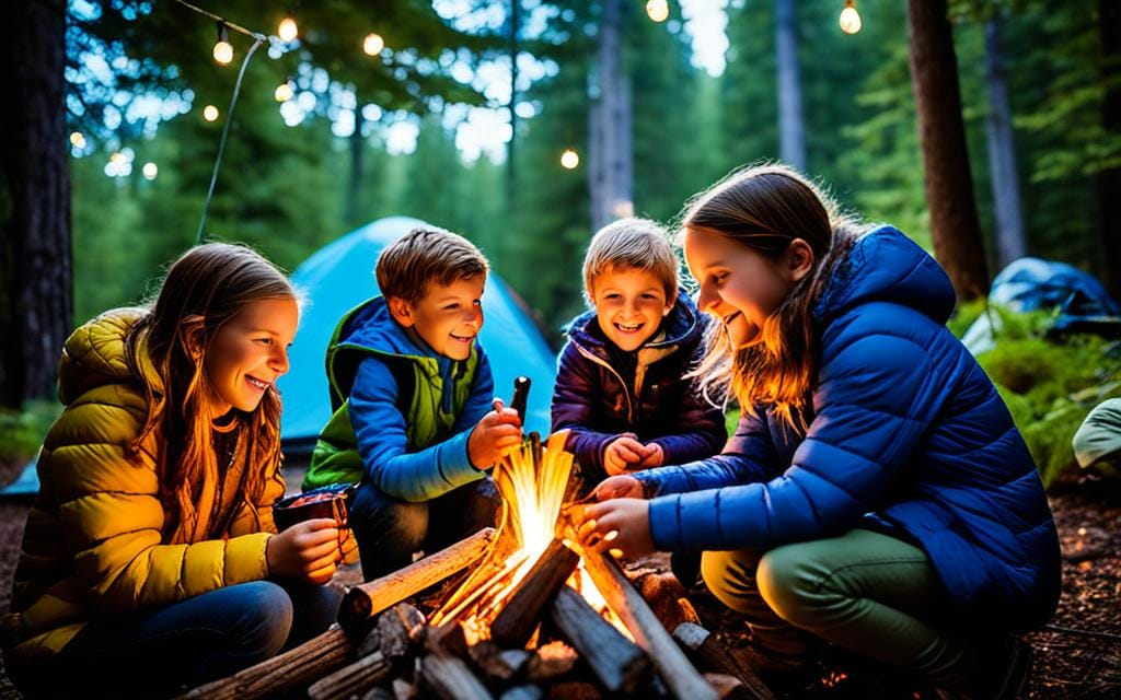 Kinder beim Naturcamping